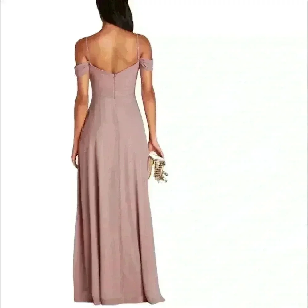 NWT Dark Mauve Convertible Bridesmaid Dress with removable sleeves